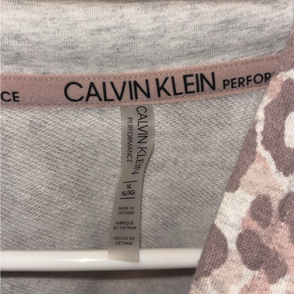 Calvin Klein Leopard Print Hoodie - Pink and White - Picture 3 of 3